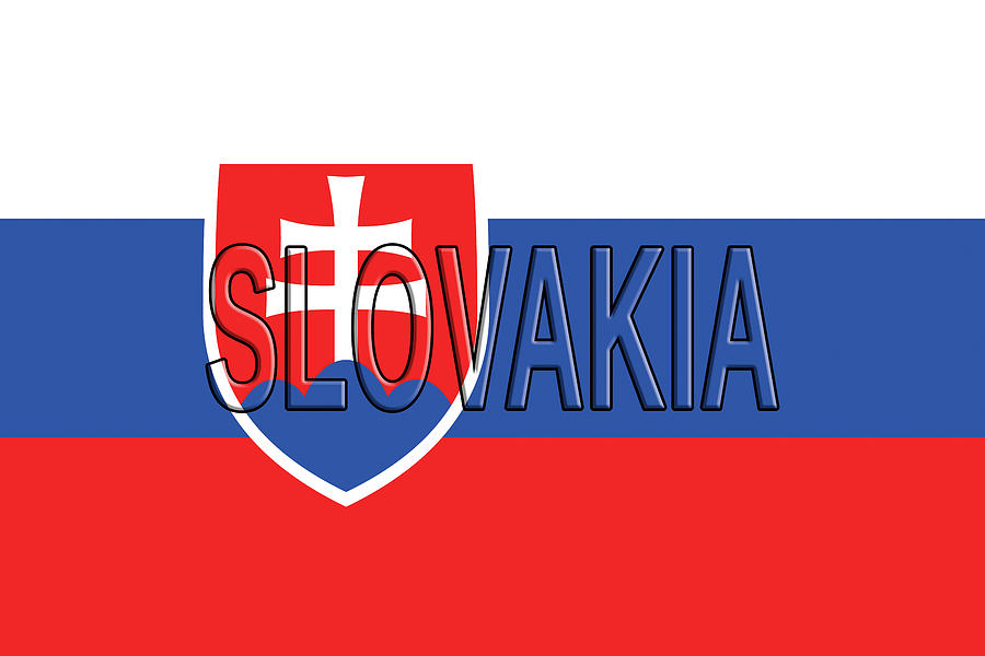 Flag of Slovakia Word Digital Art by Roy Pedersen