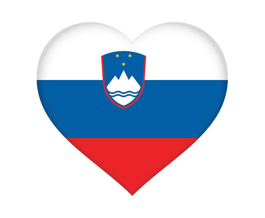 Flag of Slovenia Heart  Digital Art by Roy Pedersen