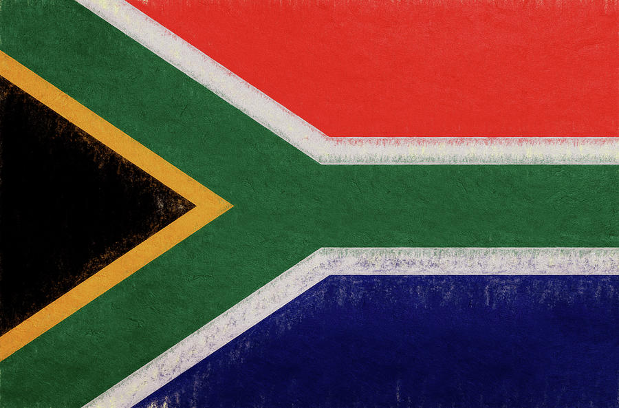 Flag of South Africa Grunge Digital Art by Roy Pedersen