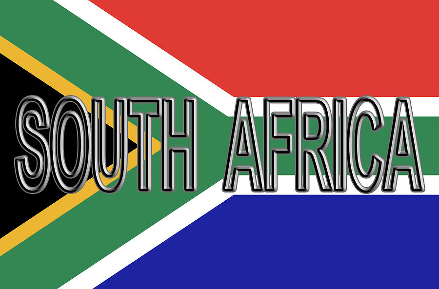 Flag of South Africa Word Digital Art by Roy Pedersen