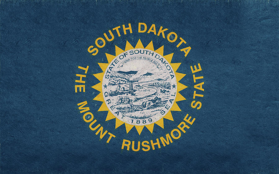 Flag of South Dakota Grunge Digital Art by Roy Pedersen
