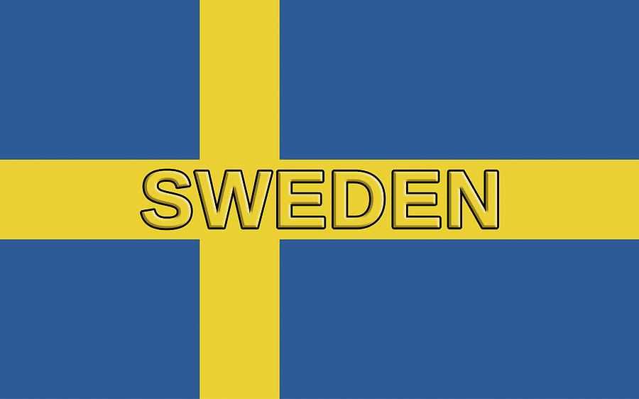 Flag of Sweden Word Digital Art by Roy Pedersen - Fine Art America