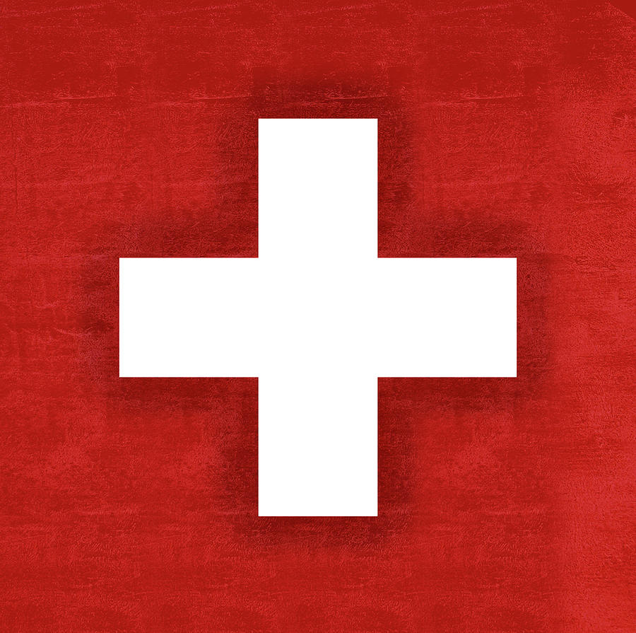 Flag of Switzerland Grunge Digital Art by Roy Pedersen