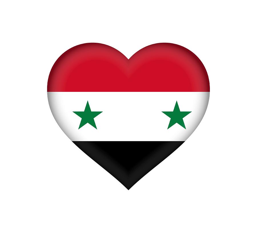 Flag of Syria Heart Digital Art by Roy Pedersen - Fine Art America