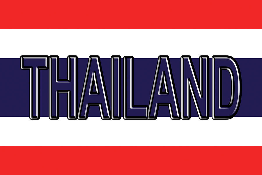 Flag of Thailand Word Digital Art by Roy Pedersen - Pixels