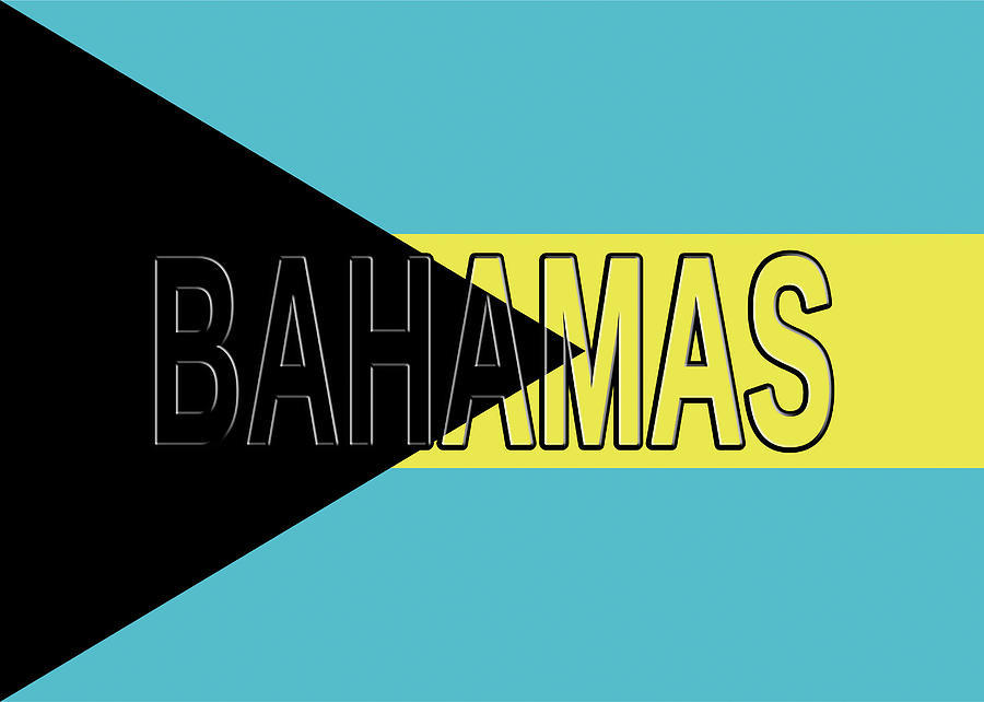 Flag of the Bahamas Word Digital Art by Roy Pedersen