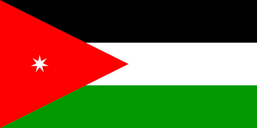 Flag of the of Jordan with the colours red, green, black and white a white star Digital by Artpics -