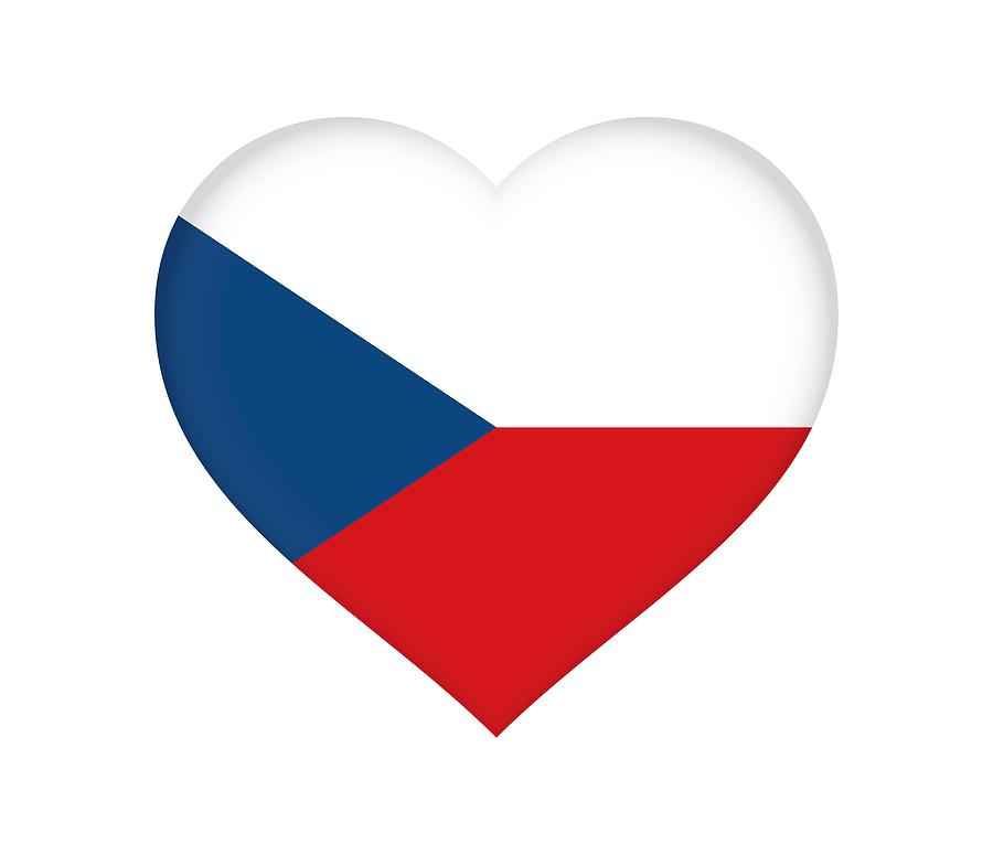 Flag of the Czech Republic Heart Digital Art by Roy Pedersen - Pixels