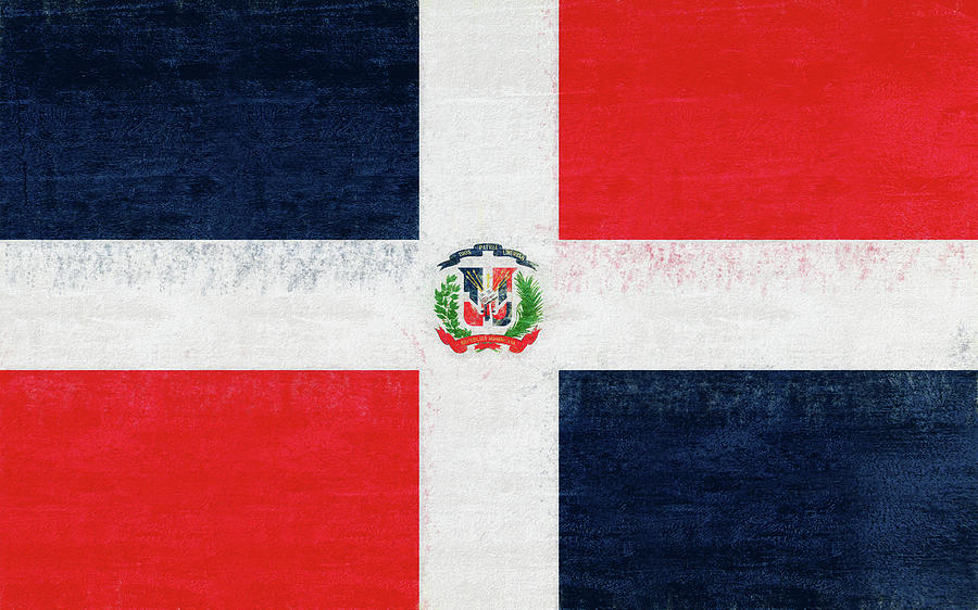 Flag of the Dominican Republic Grunge Digital Art by Roy Pedersen