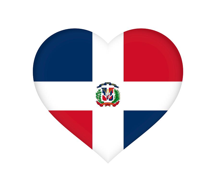 Flag of the Dominican Republic Heart  Digital Art by Roy Pedersen