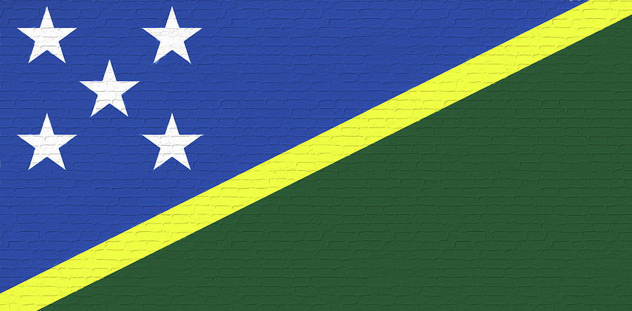 Flag of the Solomom Islands Wall Digital Art by Roy Pedersen