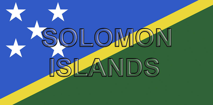 Flag of the Solomom Islands Word Digital Art by Roy Pedersen