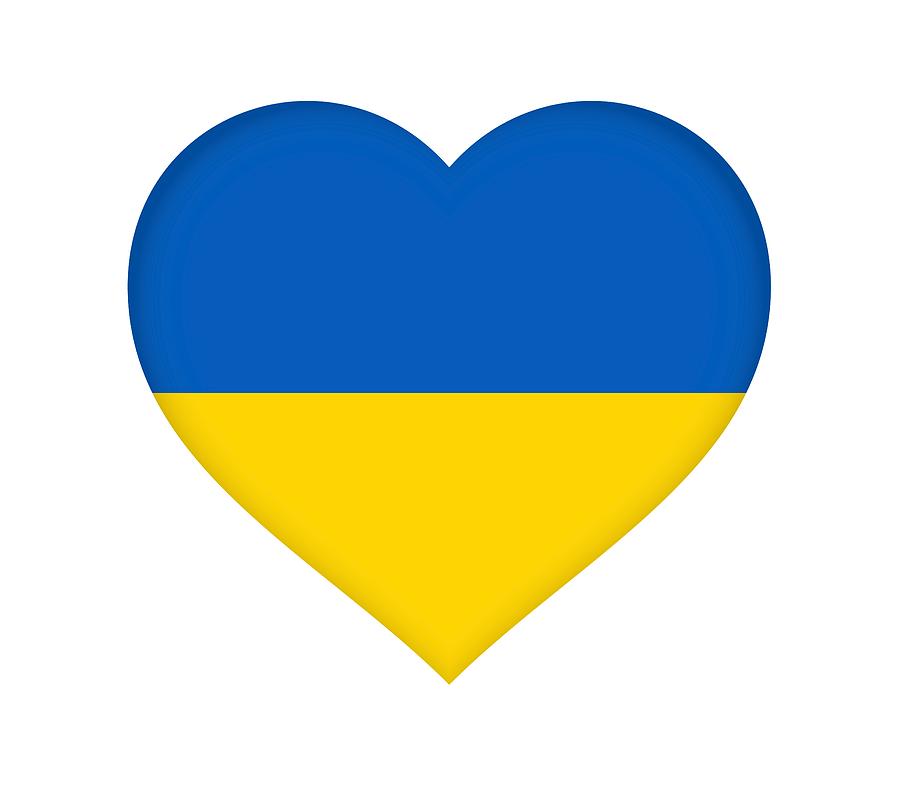 Flag of the Ukraine Heart Digital Art by Roy Pedersen