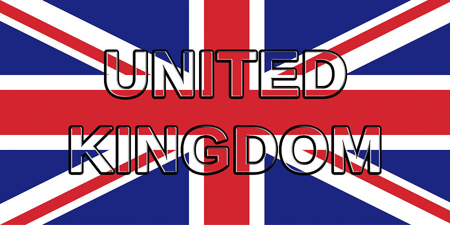 Flag of the United Kingdom Word Digital Art by Roy Pedersen - Pixels