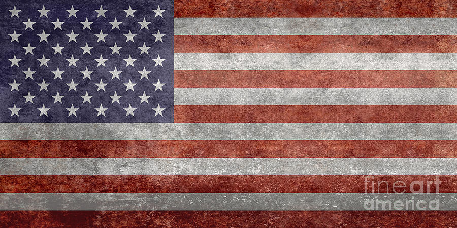 Flag of the United States of America  Vintage Retro version Digital Art by Sterling Gold