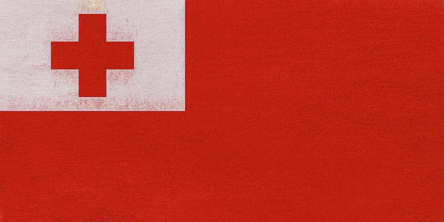 Flag of Tonga Grunge Digital Art by Roy Pedersen