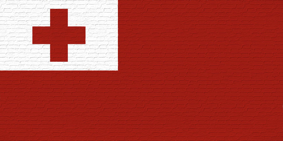 Flag of Tonga Wall Digital Art by Roy Pedersen