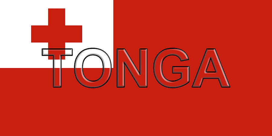 Flag of Tonga Word Digital Art by Roy Pedersen