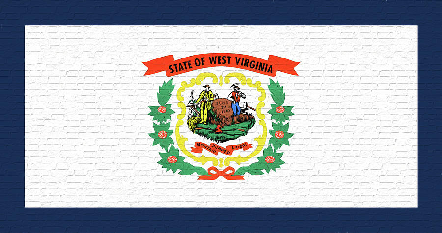 Flag of West Virginia  Wall Digital Art by Roy Pedersen