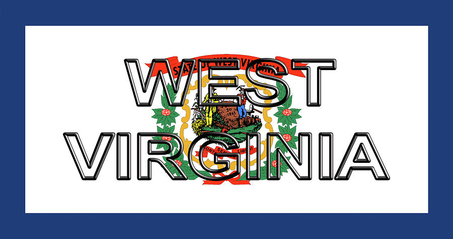 Flag of West Virginia Word Digital Art by Roy Pedersen