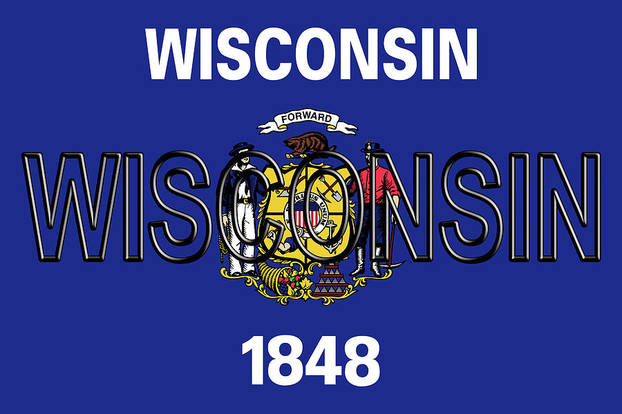 Flag of Wisconsin Word Photograph by Roy Pedersen