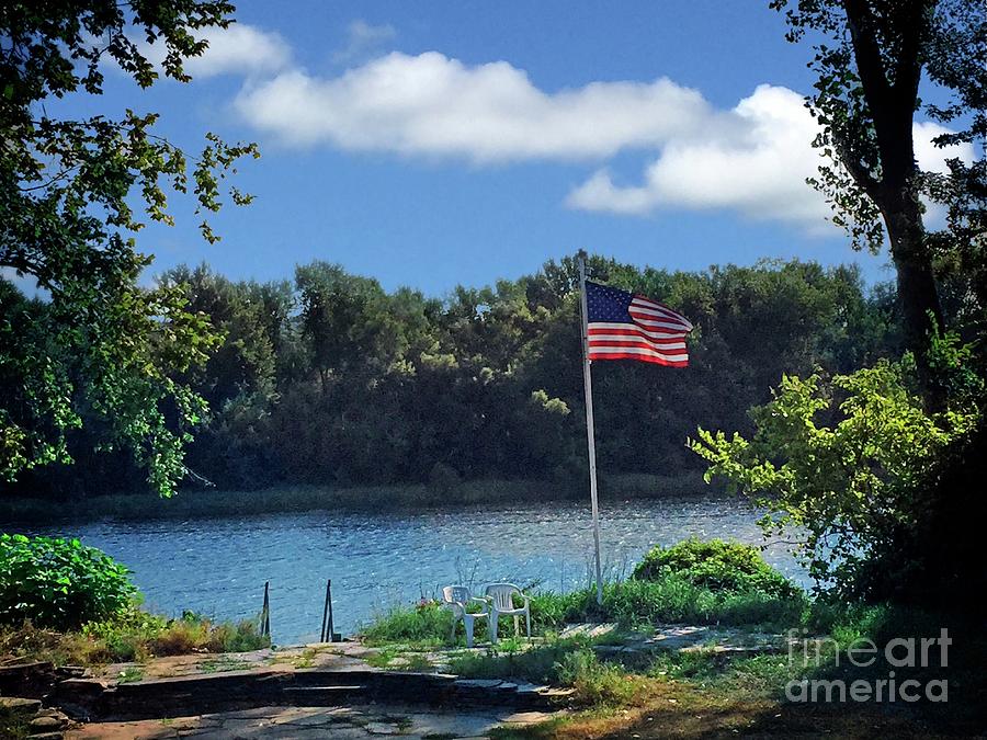 Flag on High Connecticut River Photograph by Dee Flouton