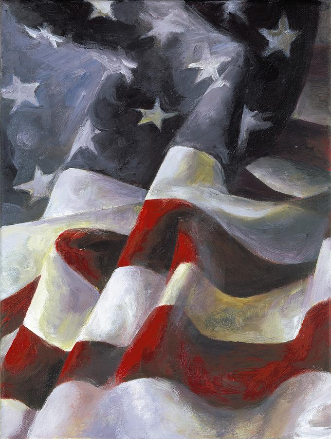 American Flag Painting - Flag Series Three by Francine Stuart