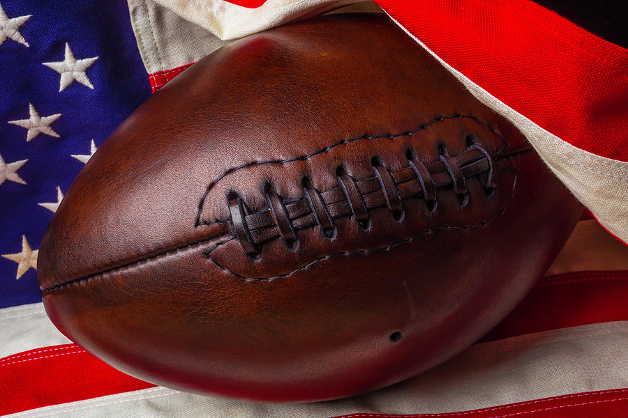 Flag Wrapped Football Photograph by Garry Gay