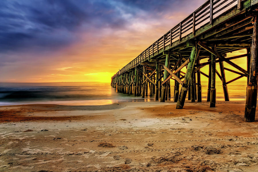 Flagler Beach Pier at Sunrise in HDR Photograph by Michael White