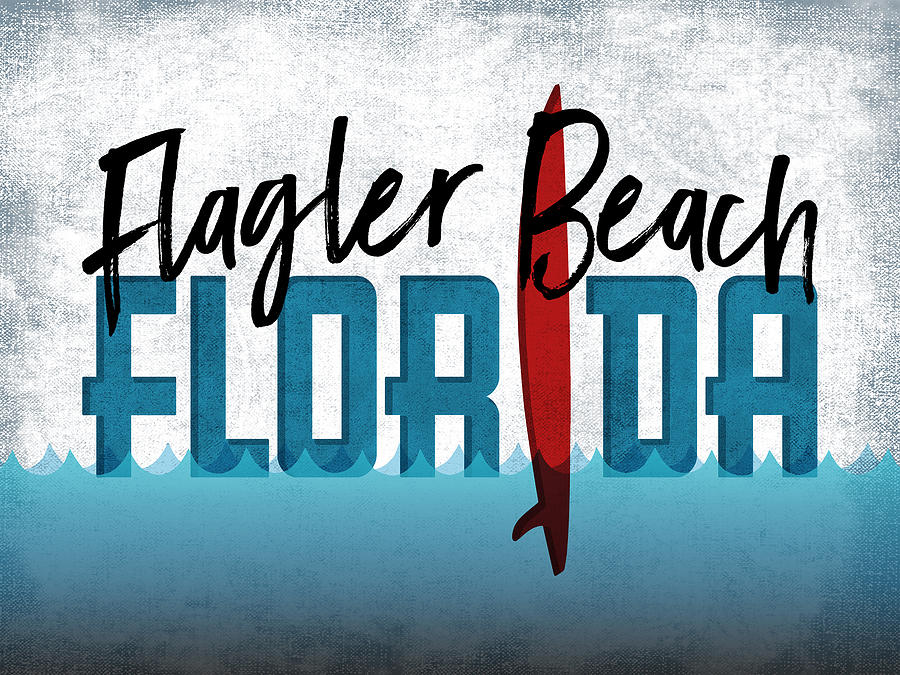 Beach Digital Art - Flagler Beach Red Surfboard	 by Flo Karp
