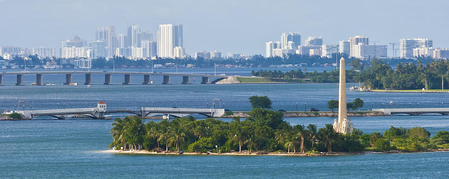 Flagler Memorial Island and Biscayne Bay Photograph by Ed Gleichman