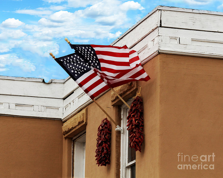 Flag Photograph - Flags Flying in Albuquerque by Catherine Sherman