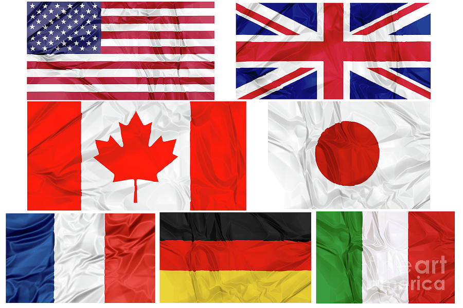 Flags of G7 contries Photograph by Benny Marty