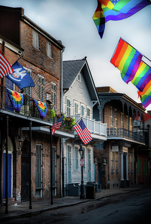 Flags On Bourbon Photograph by Greg and Chrystal Mimbs