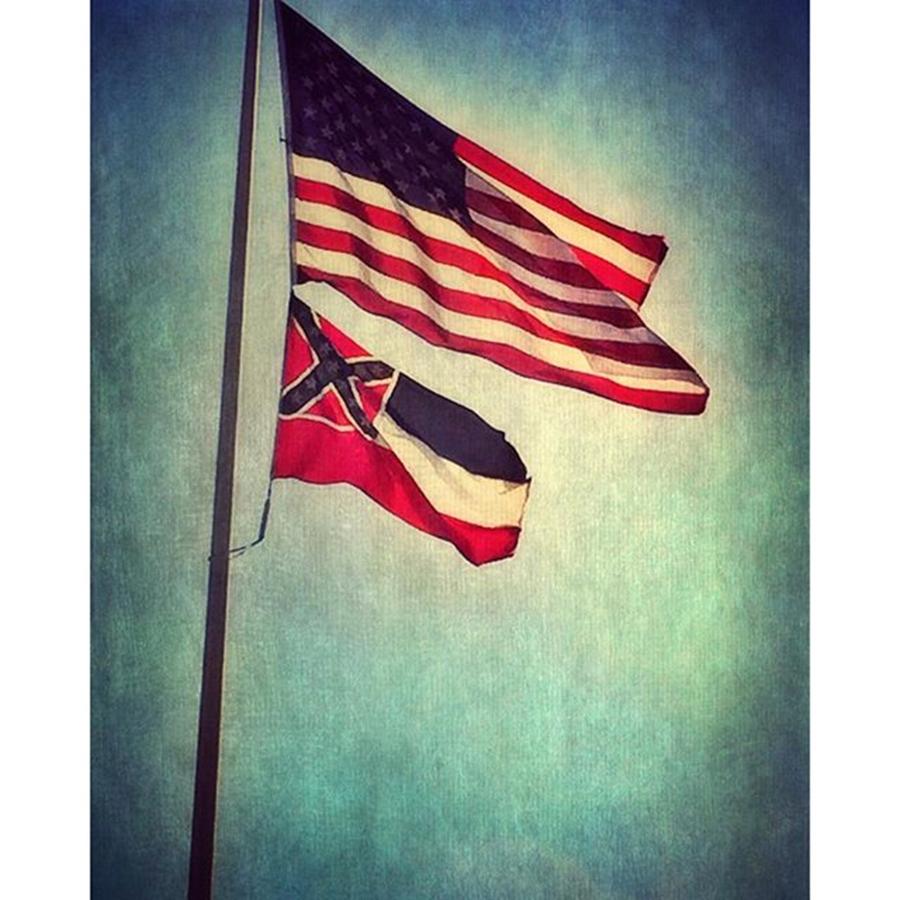 Patriotic Photograph - Flags #textured #patriotic by Joan McCool