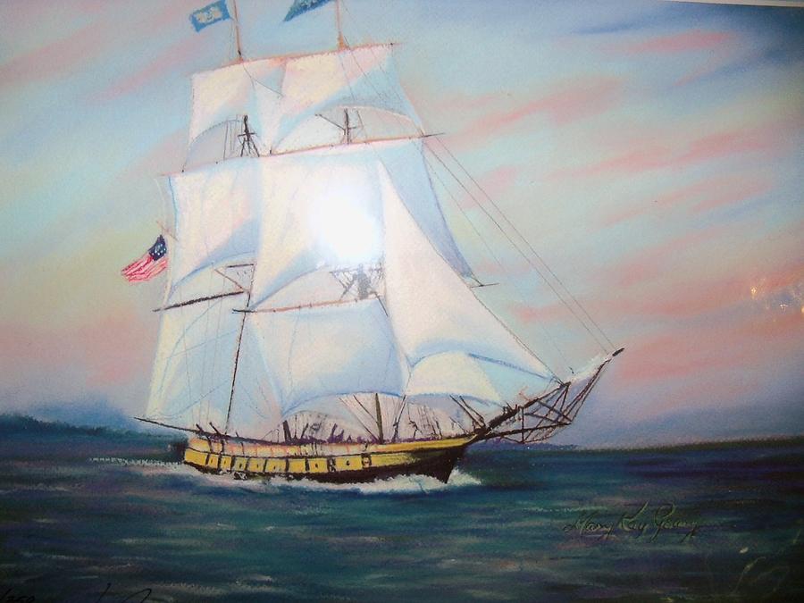 Flagship USS Niagara Pastel by Mary Kay Geary - Pixels