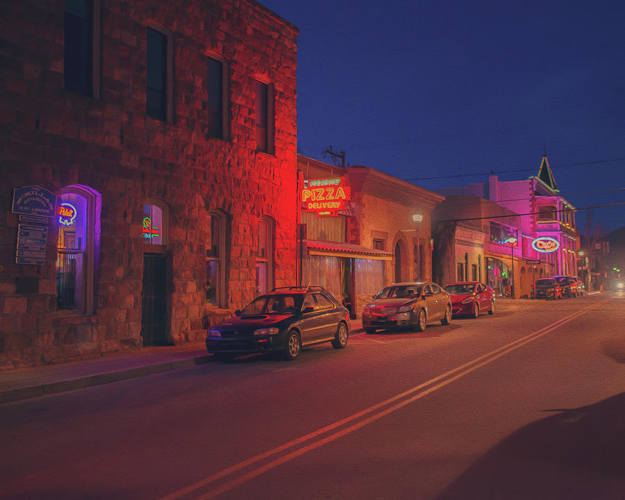 Flagstaff in Neon Photograph by Ray Devlin