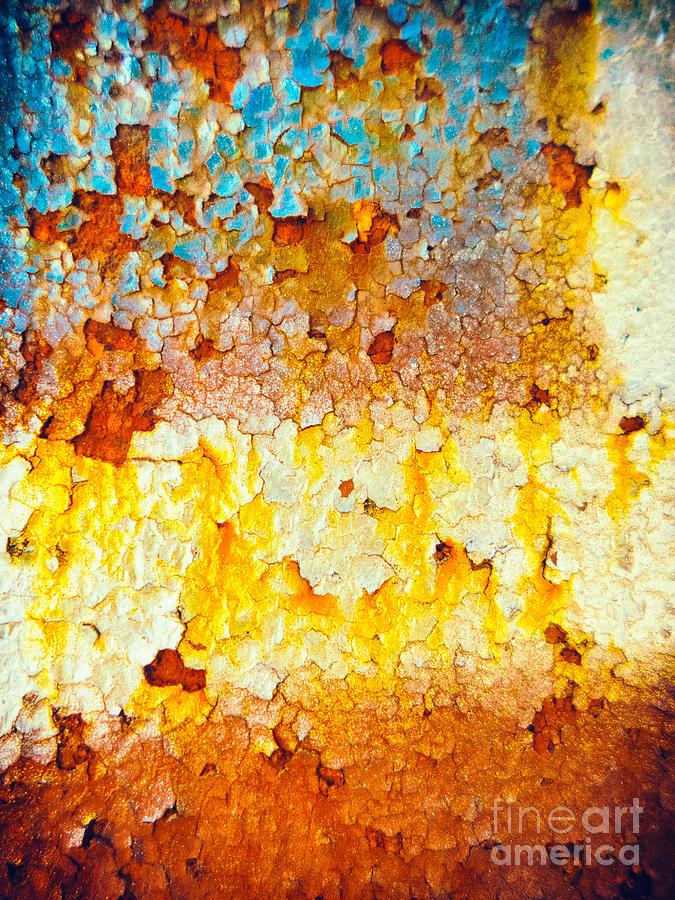 Abstract Photograph - Flaking rusty iron by Silvia Ganora