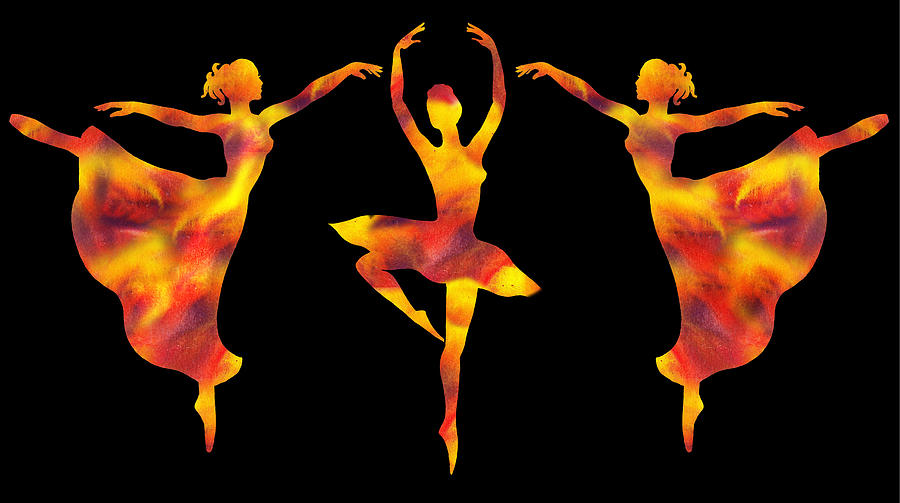 Flamboyant Trio Dance Painting by Irina Sztukowski