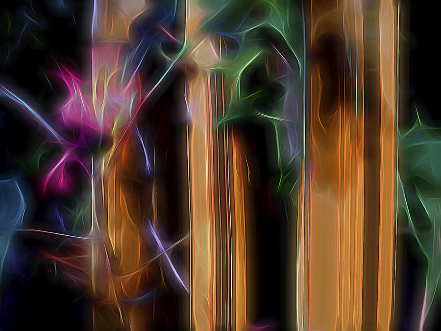 Flame Flower and Bamboo Digital Art by William Horden
