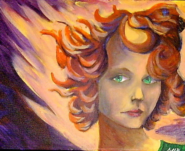 Girl Painting - Flame Hair by Diane Peters