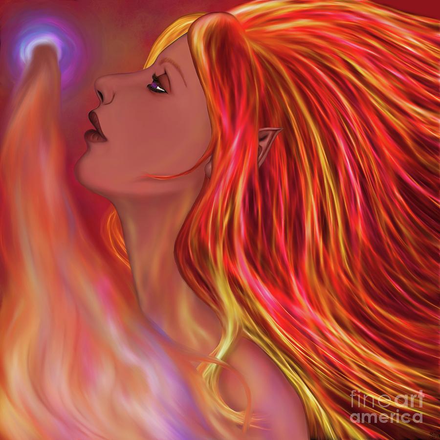 Flame Maiden Digital Art
