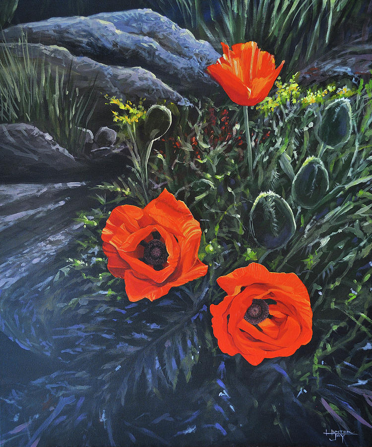 Poppy Painting - Flame of the West by Hunter Jay