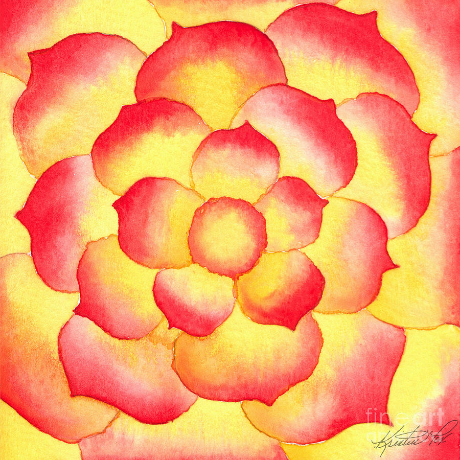 Flame Tip Watercolor Painting by Kristen Fox