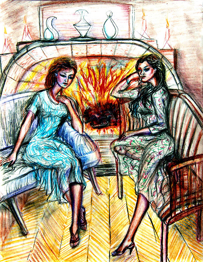 Flame Drawing by Yelena Rubin