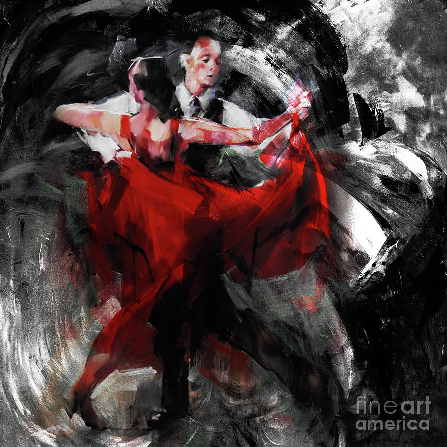 Flamenco couple dance  Painting by Gull G