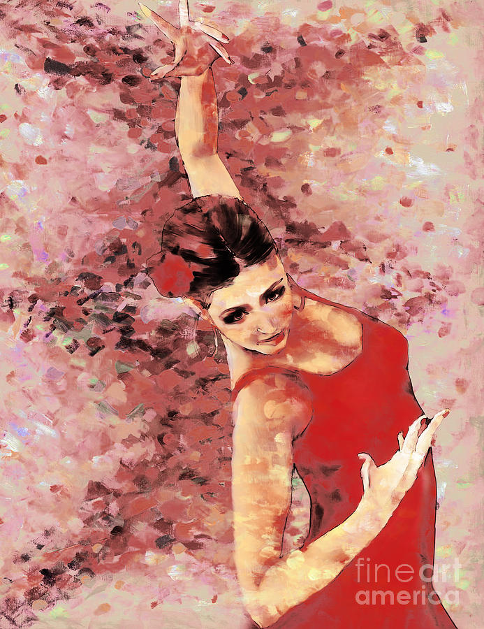 Flamenco Dance art 01 Painting by Gull G