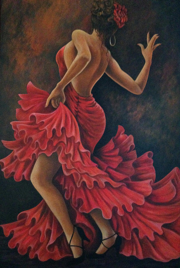 Flamenco Painting - Flamenco Dancer by Glenda Stevens