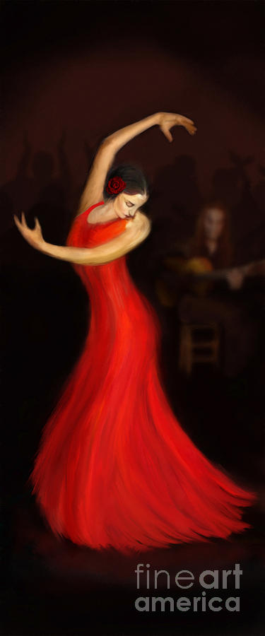 Music Painting - Flamenco Dancer by John Edwards