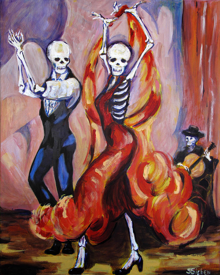 Flamenco Dancers Painting by Sharon Sieben